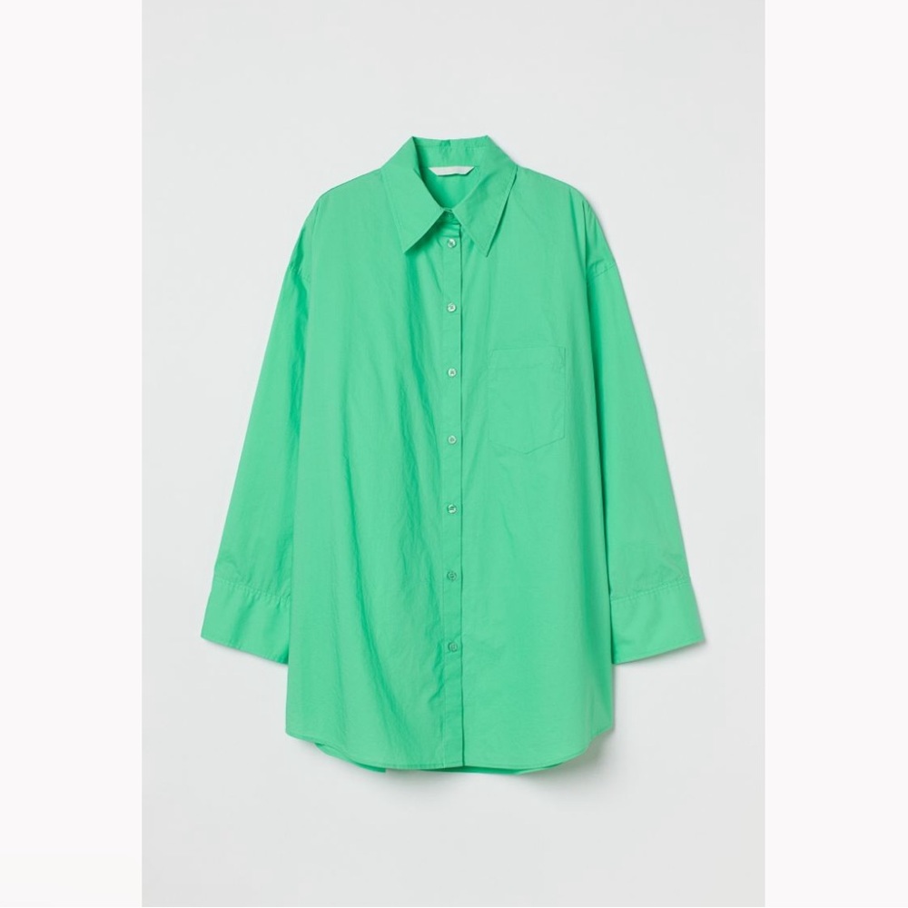 Green Oversized Cotton Shirt
